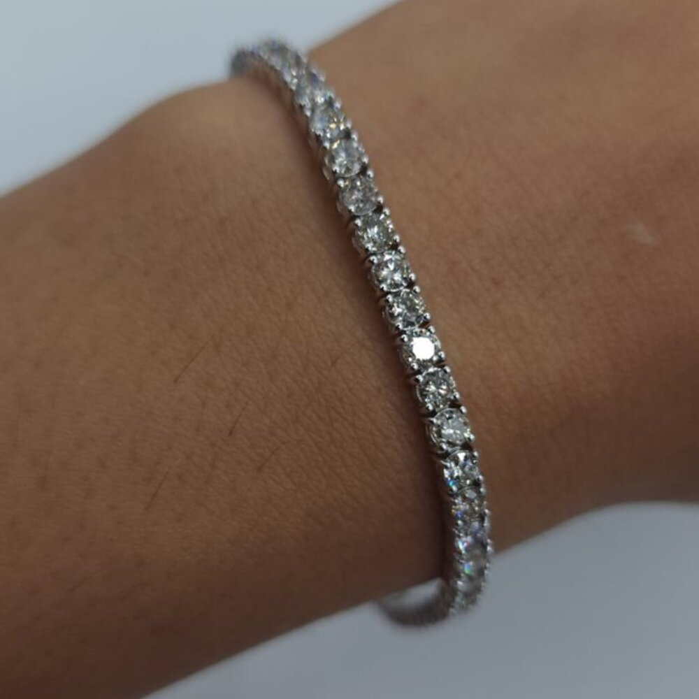 14Kt Gold 5 Ct Lab Grown Tennis Diamond Bracelet